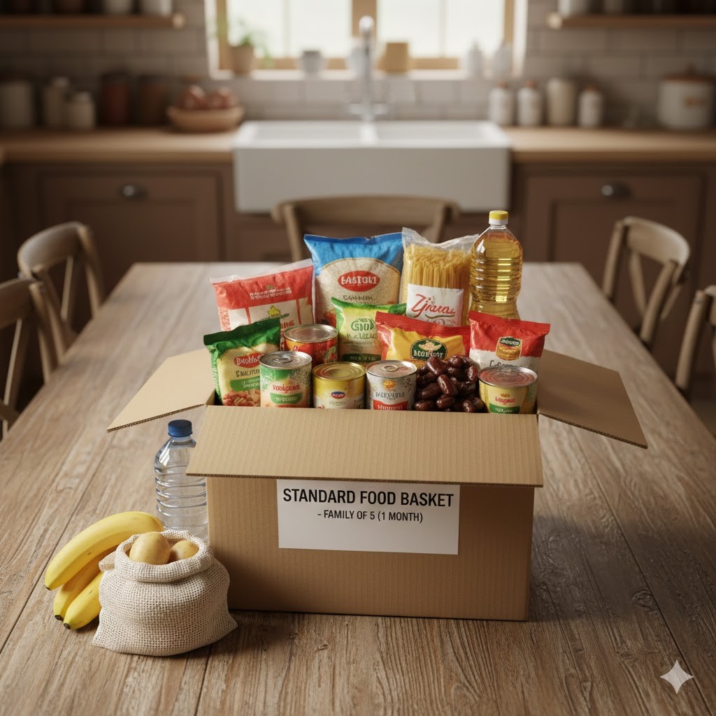 Standard Food Basket – Family of 5 (1 Month)